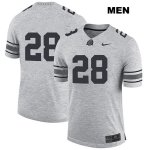 Men's NCAA Ohio State Buckeyes Alex Badine #28 College Stitched No Name Authentic Nike Gray Football Jersey BT20D14VN